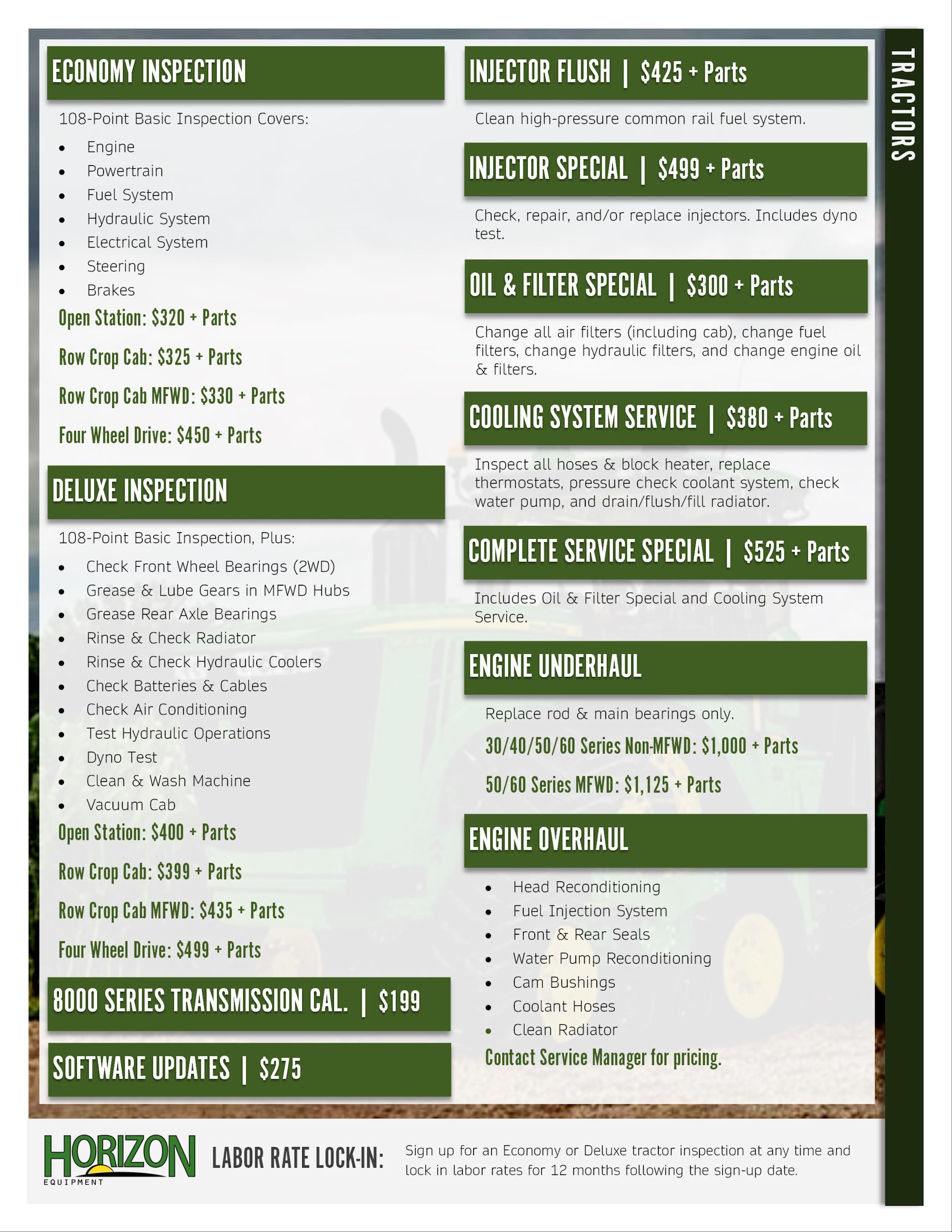 Tractor Service Packages